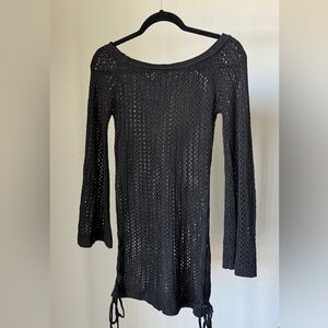 Black Knit Long Sleeve Cover Up – Size M